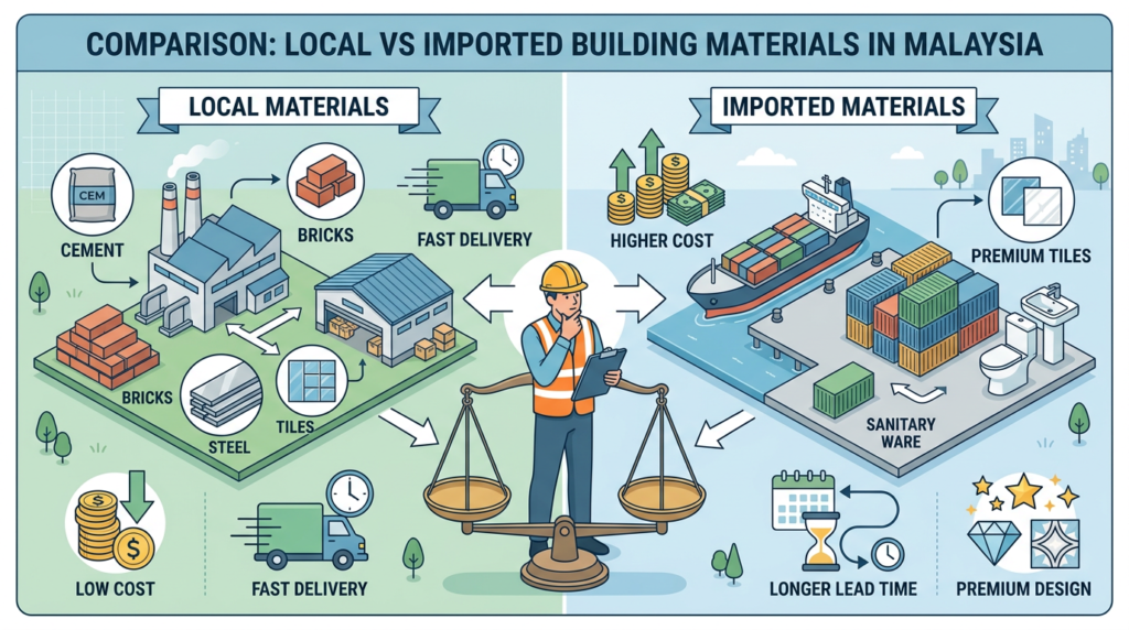 Local vs Imported Building Materials in Malaysia: Pros, Cons, and Cost Comparison